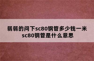 弱弱的问下sc80钢管多少钱一米 sc80钢管是什么意思